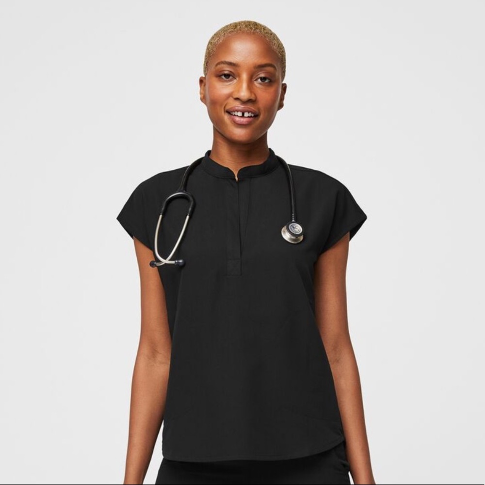 FIGS - Black Rafaela Oversized Scrub Top